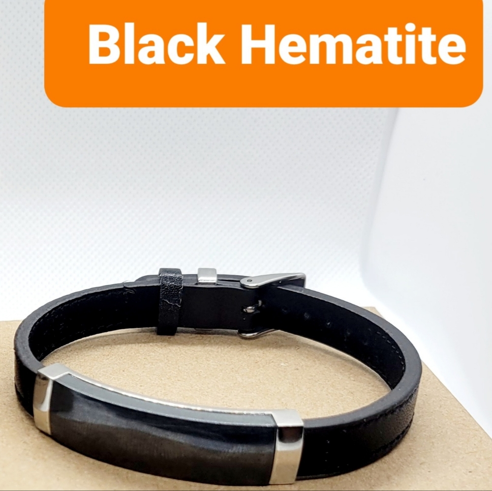 Stainless steel natural stone leather bracelets